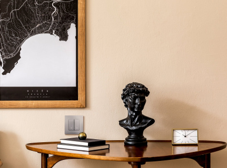 Legrand Etika Алюминий Выключатель 2-клавишный с подсветкой/индикациейавт, автоматические клеммы, 10 AX, 250 В