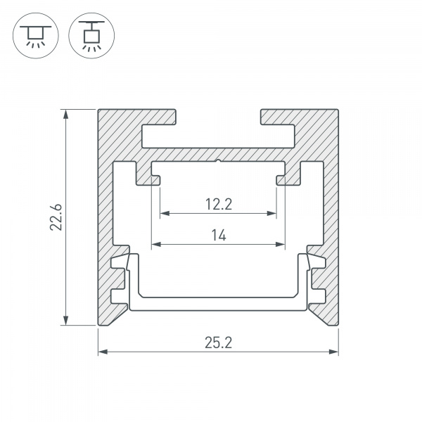 Arlight Профиль SL-LINE-2522-2500 WHITE (Алюминий)