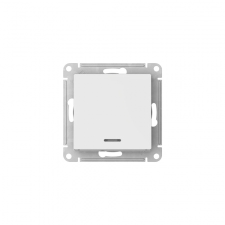 Systeme Electric AtlasDesign Белый Выключатель 1-клавишный с подсвет., сх.1а, 10АХ, мех., быстрозажим. клем.