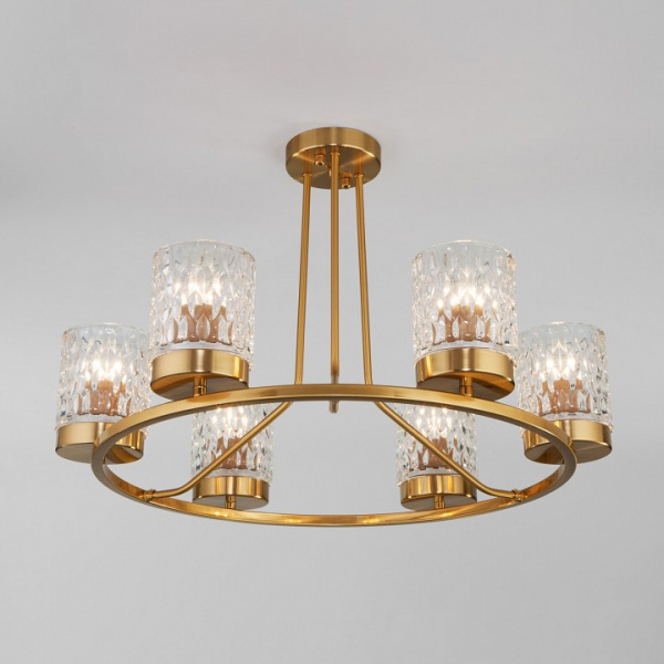 Потолочная люстра со стеклянными плафонами 60127/6 латунь Eurosvet Calle