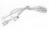 Zamel Шнур плоский 2х0,5мм2 с выключателем и вилкой; прозрачный; 1,9 метра