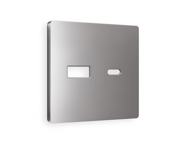 Лицевая панель ALFA (Сталь матовый) для розетки 2USB тип A+C QUANT AP5110