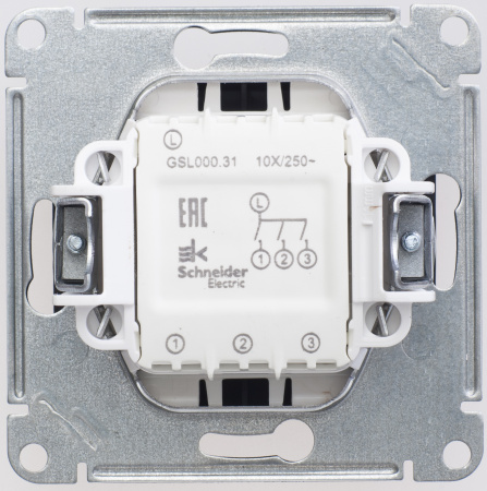 SE Glossa Шоколад Выключатель 3-клавишный сх.3, 10AX