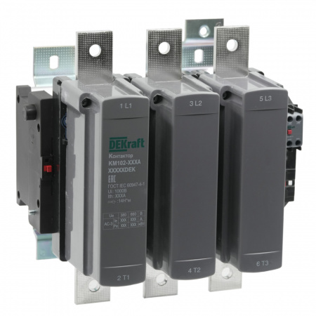 Dekraft Контактор 630А 110В_АС АС3_ АС4 1НО+1НЗ КМ-102