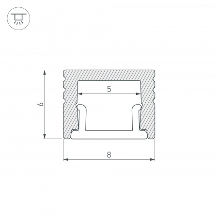 Профиль Arlight SL-Mini-8-H6-2000 Anod Black 030522
