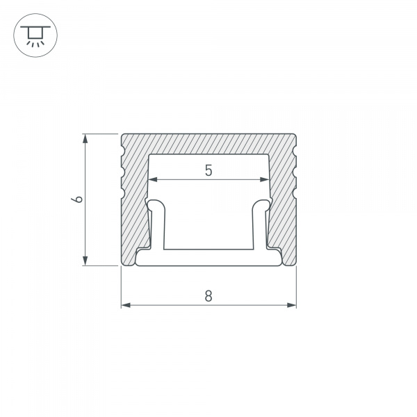 Профиль Arlight SL-Mini-8-H6-2000 Anod Black 030522