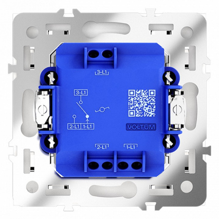 Проходной переключатель встраиваемый VOLTUM S70 одноклавишный 10А, (белый матовый)