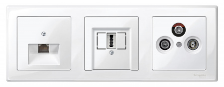 SE Merten SM Бел глянец Накладка аудиорозетки 2-ой (мех М46701х)