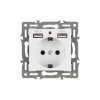 Arlight Механизм розетки с USB зарядкой SCT-MUAA-PL-WH (250V, 16A) (-)