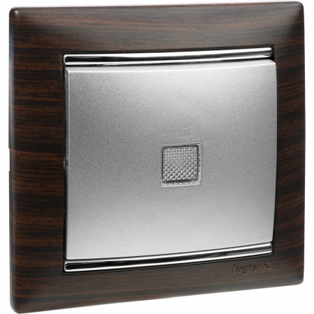 Legrand Valena Алюминий Выключатель 1-клавишный с подсветкой