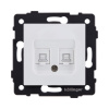 Розетка двойная Ethernet RJ45 Cat.6, белый матовый Kollinger REA-019WM для Aspekt, Eleganz, Reflex