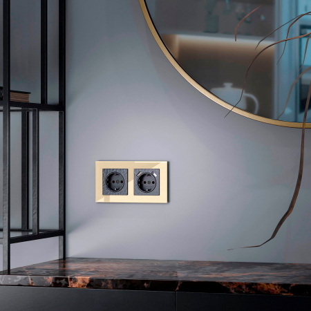 Розетка с заземлением (Hammar черный) W1271008