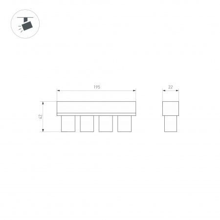Трековый светодиодный светильник Arlight Mag-Orient-Krater-L195-12W Day4000 035580