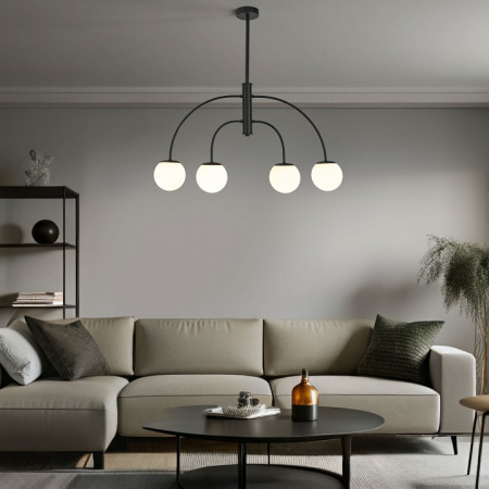 Потолочный светильник со стеклянным плафоном 30179/4 черный Eurosvet Cenacolo