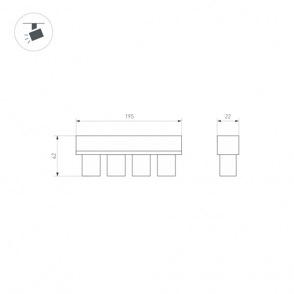 Трековый светодиодный светильник Arlight Mag-Orient-Krater-L195-12W Day4000 035580