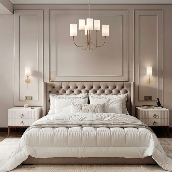 Настенный светильник с тканевым абажуром 60164/1 латунь Eurosvet Abbey