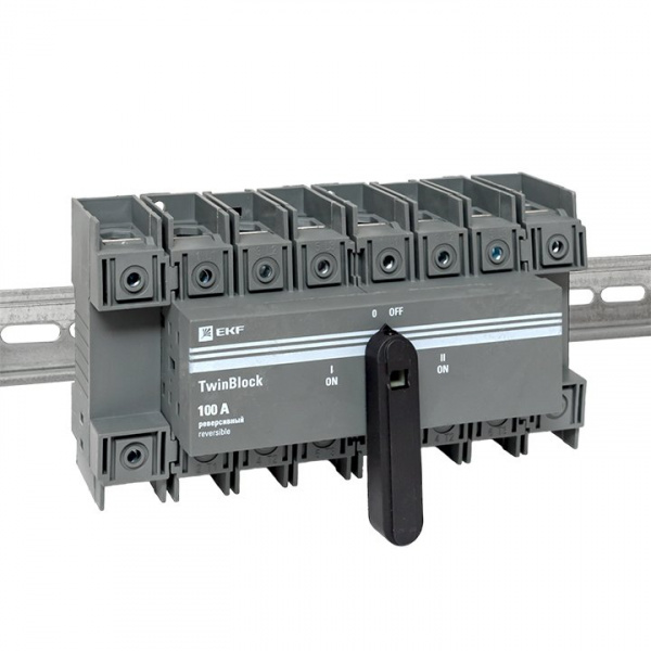 EKF PROxima Рубильник 100A 4P реверсивный c рукояткой для прямой установки TwinBlock
