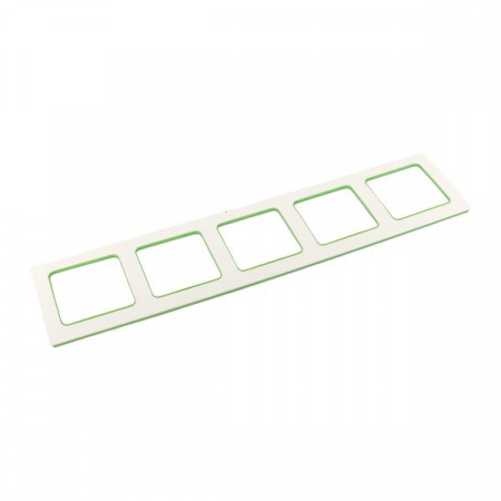 EKF Стокгольм Рамка 5-местная белая с линией цвета зеленый