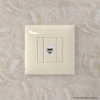 DKC Avanti Телефонная розетка RJ-12 без шторки в стену одинарная, Ванильная дымка
