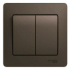 SE Glossa Шоколад Выключатель 2-клавишный, сх.5, 10АХ (в сборе)