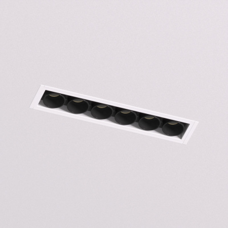 DK2531-WB Встраиваемый светильник SPACE со светодиодом под шпатлевку L126mm 220V 10W 38° 4000К IP20 белый/черный алюминий