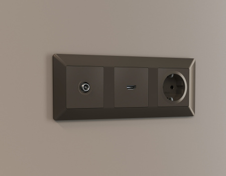 Рамка ALFA Line (Темная бронза матовый) 3-ая AF110633