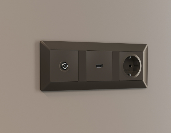 Рамка ALFA Line (Темная бронза матовый) 3-ая AF110633