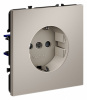 Розетка встраиваемая VOLTUM S70 с заземлением и защитными шторками, 16А, (кашемир)
