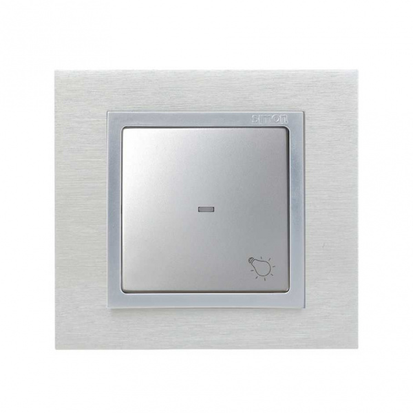 Simon 82 Detail Алюминий Клавиша с пиктограммой "свет"