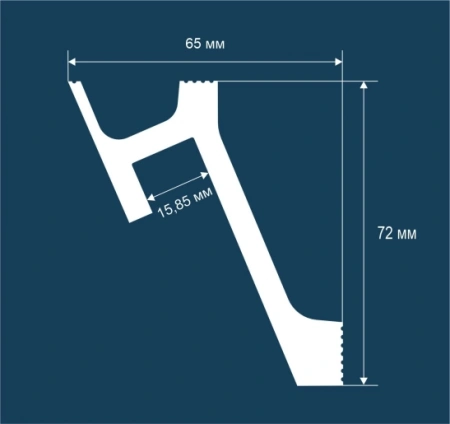 Карниз KX052, 72х65, 2000мм, Экополимер/16