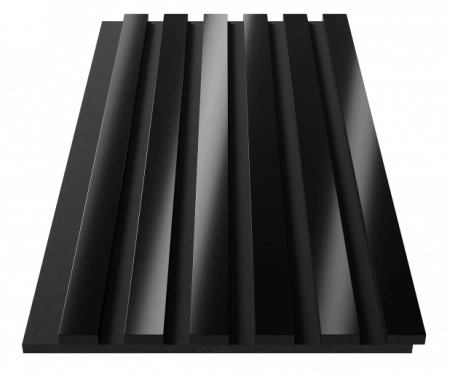 Комплект акуст.панелей, черный войлок, 600х300х19мм, рейки ЭКОПОЛИМЕР, черное зеркало/2шт
