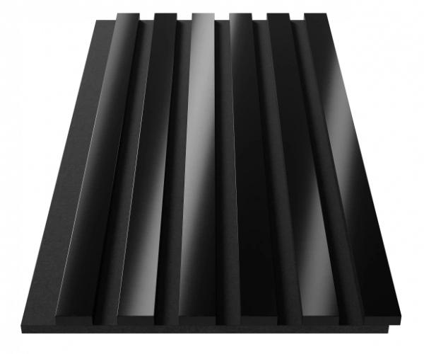 Комплект акуст.панелей, черный войлок, 600х300х19мм, рейки ЭКОПОЛИМЕР, черное зеркало/2шт