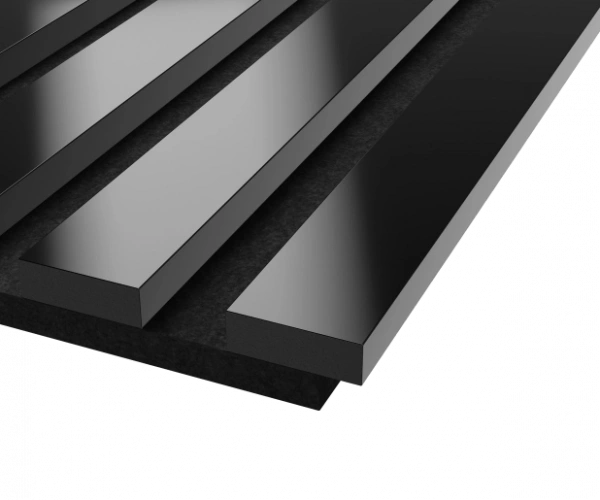 Комплект акуст.панелей, черный войлок, 600х300х19мм, рейки ЭКОПОЛИМЕР, черное зеркало/2шт