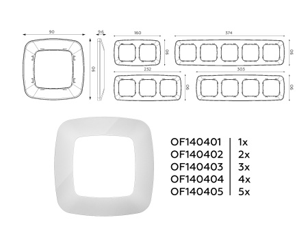 Рамка OMEGA Ecta (Серебро глянец) 3-ая OF140403
