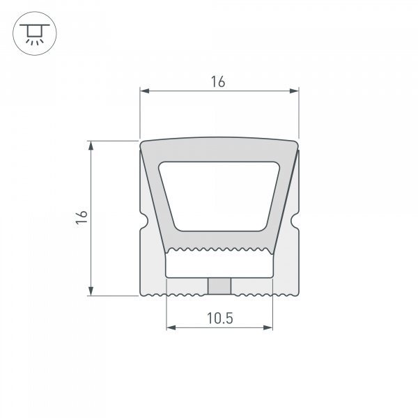 Arlight Силиконовый профиль WPH-FLEX-1616-TOP-S11-5m WHITE (Силикон)