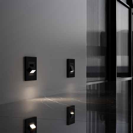 Поворотная встраиваемая LED подсветка Turn (черный матовый) W1154708