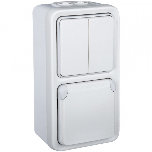 Legrand Plexo Белый Переключатель 2-клавишный встраиваемый,в сборе IP55