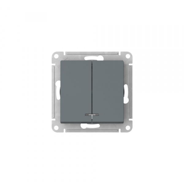 Systeme Electric AtlasDesign Грифель Выключатель 2-клавишный с подсвет.,сх.5а, 10АХ, мех., быстрозажим. клем.