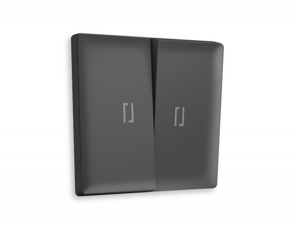 Лицевая панель ALFA (Графит Мягкое касание) для 2-клавишных выключателей с подсветкой QUANT AP9040