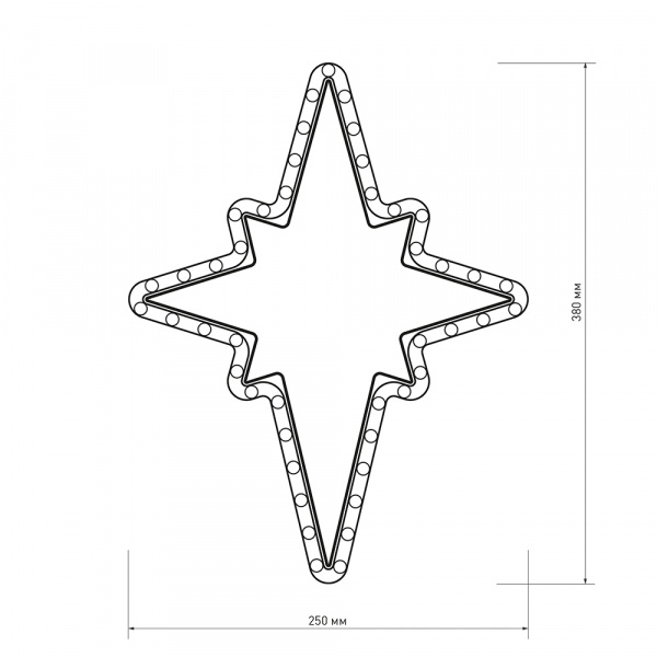 Arlight Фигура ARD-STAR-M3-380x250-36LED Warm (230V, 2.5W) (Ardecoled, IP65)