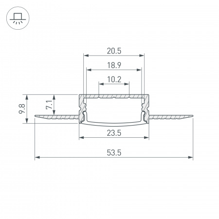 Arlight Профиль FANTOM-W20-H10-2000 ANOD