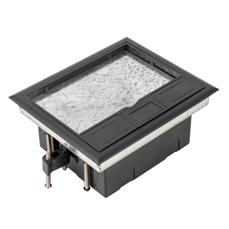 Лючок в пол на 8 модулей (4 мод. 45х45 мм.), крышка ABS+гальванизированная стальная вставка