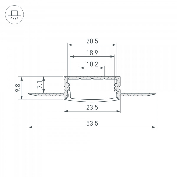 Arlight Профиль FANTOM-W20-H10-2000 ANOD