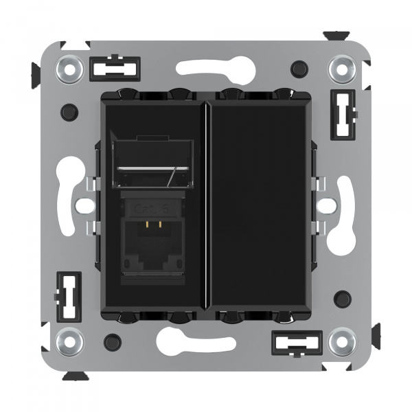 DKC Avanti Черный квадрат Компьютерная розетка RJ-45 один  категория  6