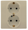 Legrand Etika Слоновая кость Розетка 2-ая с/з, со шторками, автоматические клеммы