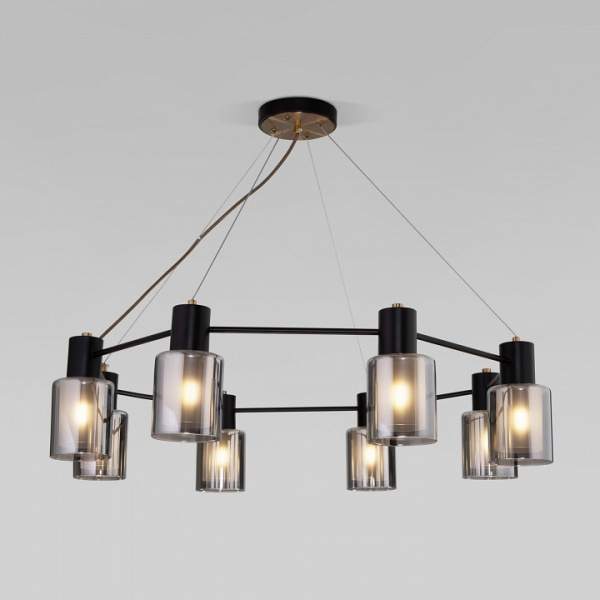 Подвесной светильник со стеклянными плафонами 70219/8 черный/античная бронза Eurosvet Notion