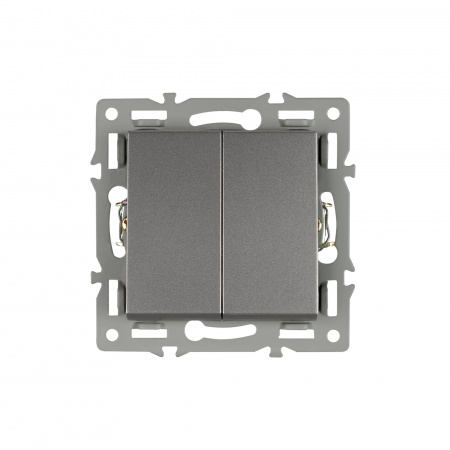 Arlight Механизм выключателя двухклавишный непроходной SWT-MK02-PL-GR (250V, 16A) (-)