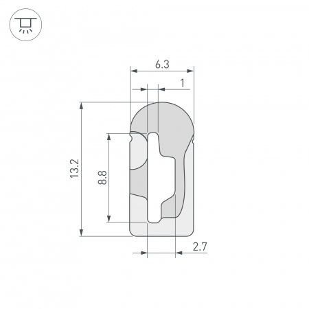 Arlight Силиконовый профиль WPH-FLEX-0613-SIDE-S8-10m WHITE (Силикон)