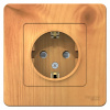 SE Blanca внутр Ясень Розетка с/з со шторками, 16А, 250В