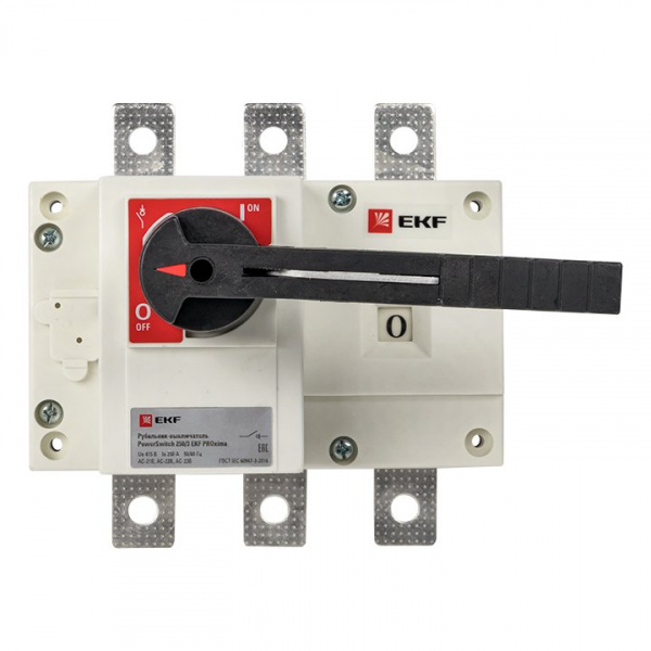 EKF PROxima Рубильник-выключатель 250A 3P c рукояткой управления для прямой установки PowerSwitch